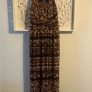 London Times Brown and Black Patterned Maxi Dress